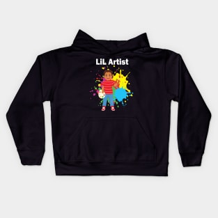 Lil artist cute little boy painting for little artists Kids Hoodie